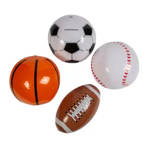 Inflatable 11" Basketball, Soccer, Baseball & Football Toy Assortment - 12 Pc.