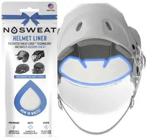 Nosweat Bow Liner for Helmets 6-Pack White Hypoallergenic Instantly Absorbs Sweat Lightweight Comfortable Fits Most Helmets Made in USA