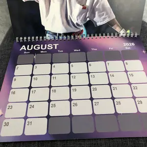 Purple OT7 Group Wall Calendar Gift For Fans, New Year 2026 Gift For Fan Home Decor