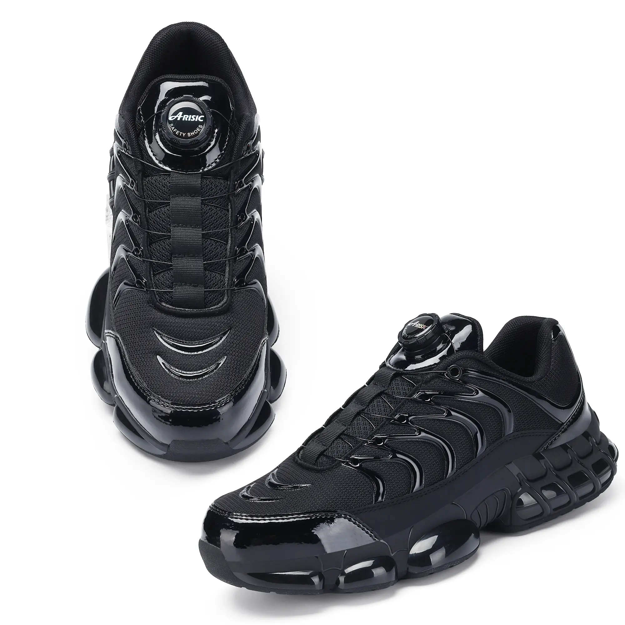 Men's Mesh Steel Toe Safety Sneakers - Dial Closure, Lightweight Puncture Resistant Athletic Footwear for Construction Jobs, Nail Protection, All Seasons, Polyester Fabric, Closed Soft Flexible Walking Shoes for Bluecollar Workers, Constructionjobs