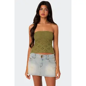 Niki Crochet Strapless Top