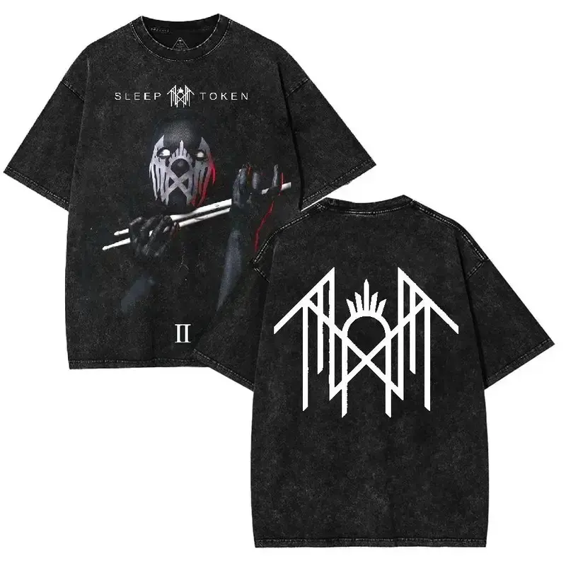 Sleep Token Ii Drummer Graphic Tee, Even in Arcadia Washed T-Shirt Crewneck Soft Cotton Fabric Classic Men Top Music Menswear Seamless Oversized Casual Streetwear, Casual Top Unisex