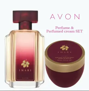 Avon Imari Original 1.7 oz Perfume Set with Cream Alluring Bergamot Jasmine Amber Scent Eau de Toilette & Perfumed Skin Softener for Mysterious Sensuality