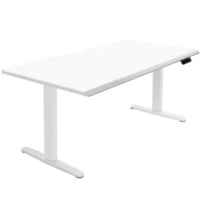 Mount-It! Dual Motor Electric Standing Desk with 60" Tabletop - White Base