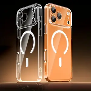 Magnetic Slim Case for iPhone 17 Pro Max, 16, 15, 14, 13, 12, 11 Compatible with MagSafe, Camera Lens Full Protection, Ultra-Thin Lightweight Clear Minimalist Protective Phone Cover (Clear)