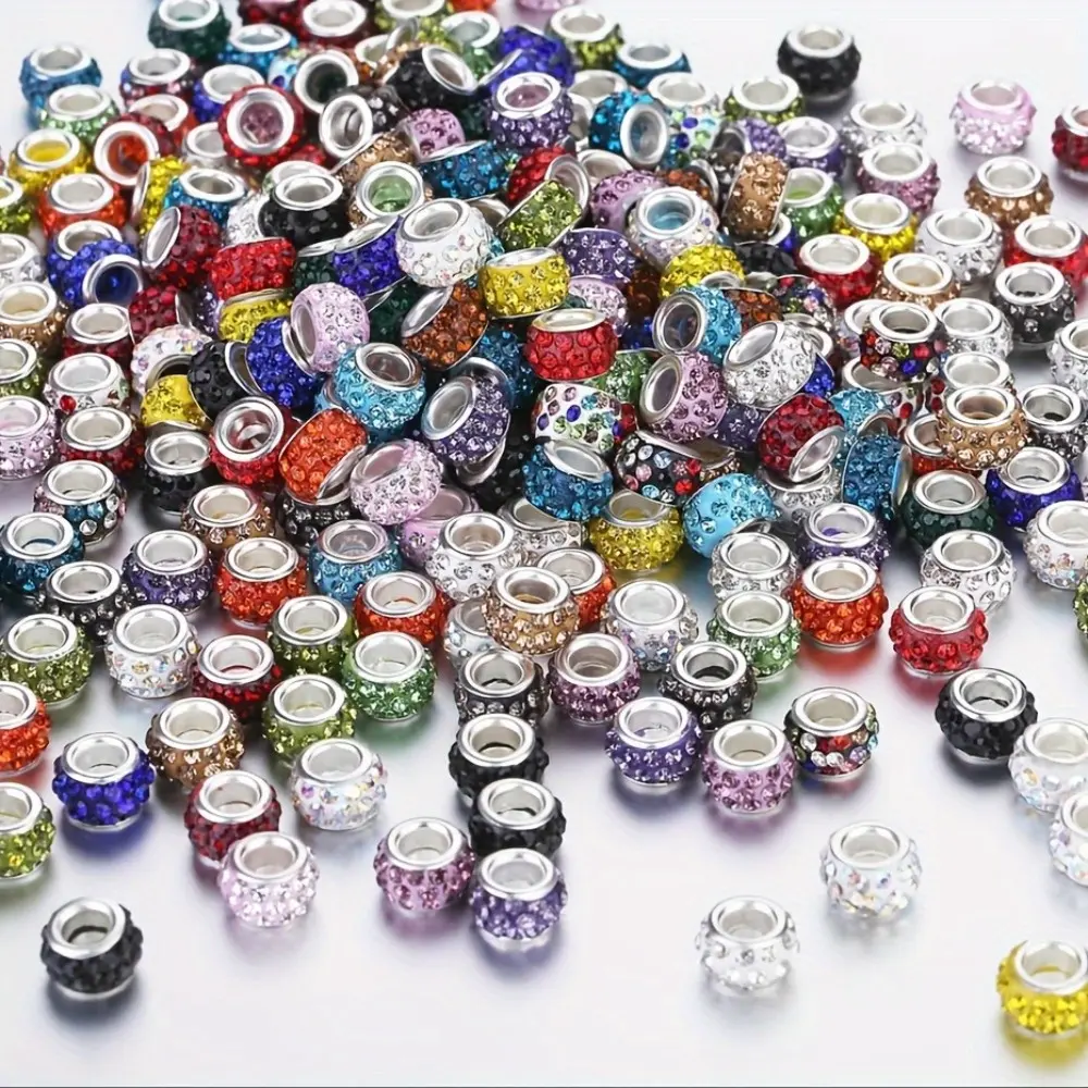 one box 12mm Sparkling Water Diamond Beads - Multiple Colors, Sparkling Crystal Spaced Beads, Suitable for DIY Jewelry, Bracelet, and Pen Decoration, Jewelry Making Beads