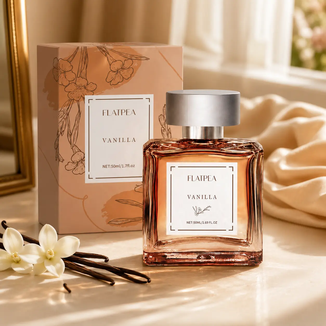 Women's 50ml Vanilla Perfume Spray - Sweet Warm Gourmand Fragrance, Soft Daily Wear Scent, Ideal Gift for Women long-lasting edp unisex Floral romantic Crush Eau de Parfum little muffet Velvet Moon Extrait story pleasure fruity creamy chypre Elegant