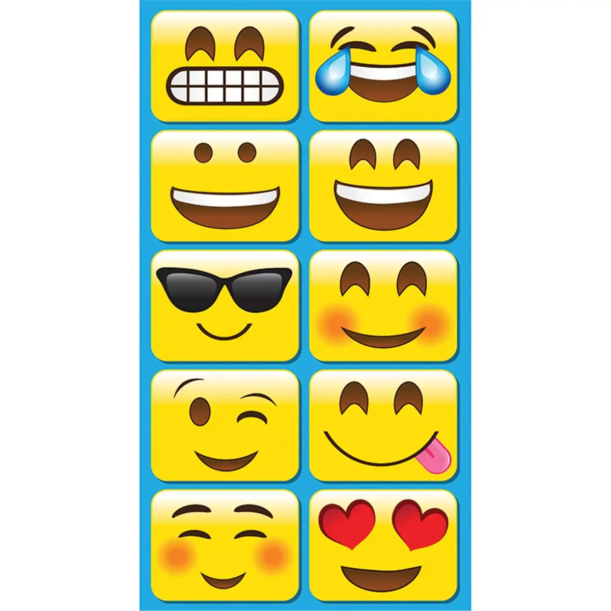 Ashley Productions Emojis Mini Whiteboard Erasers, Non-Magnetic Study Tool for Children Students