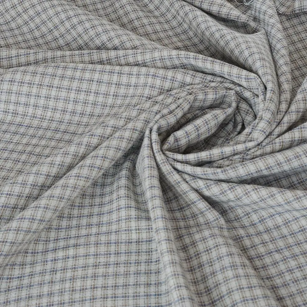 Italian Made 100% Viscose Fashion Plaid Fabric, Woven Colorful Plaid Cloth, Wide 59 Inches, Ideal for Clothing Sewing Crafts