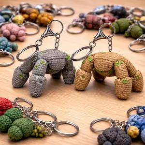 Rocky Inspired Handmade Crochet Turtle Keychain, Cute Amigurumi Bag Charm Gift for Purse Backpack Car