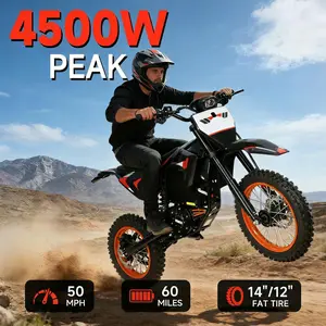 Electric Bike,50 MPH Top Speed, 60 Miles Range, 3 Mode, Double Suspension & Dual Hydraulic Brake, 14''/12'' All-Terrain Off-Road Tires, Off-Road Electric Ride, Perfect Gift #SummerWins