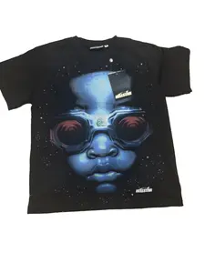 Hell Star Goggles Face Blue Face Graphic T