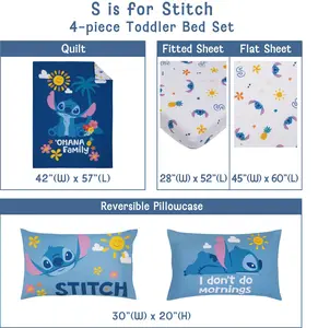 Disney "S" is for Stitch 4 Piece Toddler Bed Set