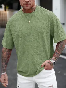 Men's Short Sleeve T-Shirt, Casual Floral Pattern, Fitted H-Type Silhouette, Round Neck, Summer Daily Wear, Fashionable Classic Regular Fit Top