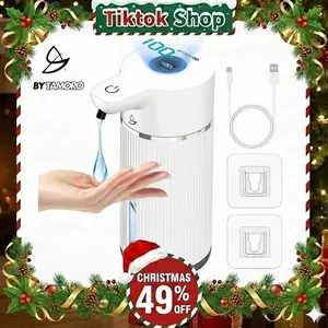 Automatic Soap Dispenser, 15oz Touchless Liquid Soap Dispenser, USB Rechargeable, 4 Adjustable Levels, Waterproof, Kitchen Gadgets, Home Essentials Hand Wall, Bathroom soap dispenser