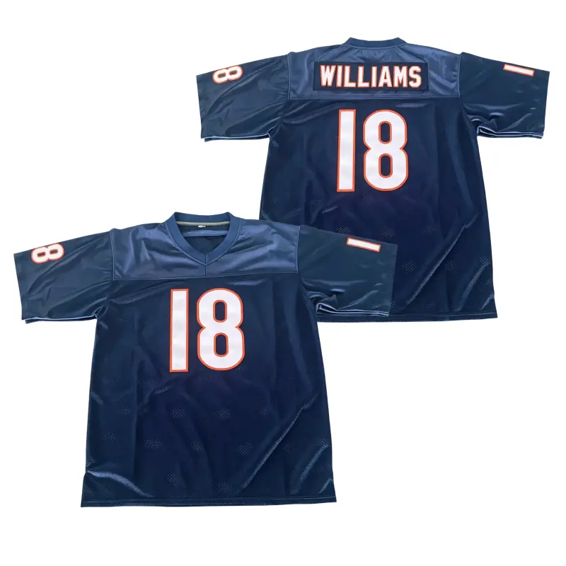 Men's Football Jersey #18 Dark Blue, Embroidered Letters & Numbers, Mesh Breathable Fabric, Ideal for Football Fans