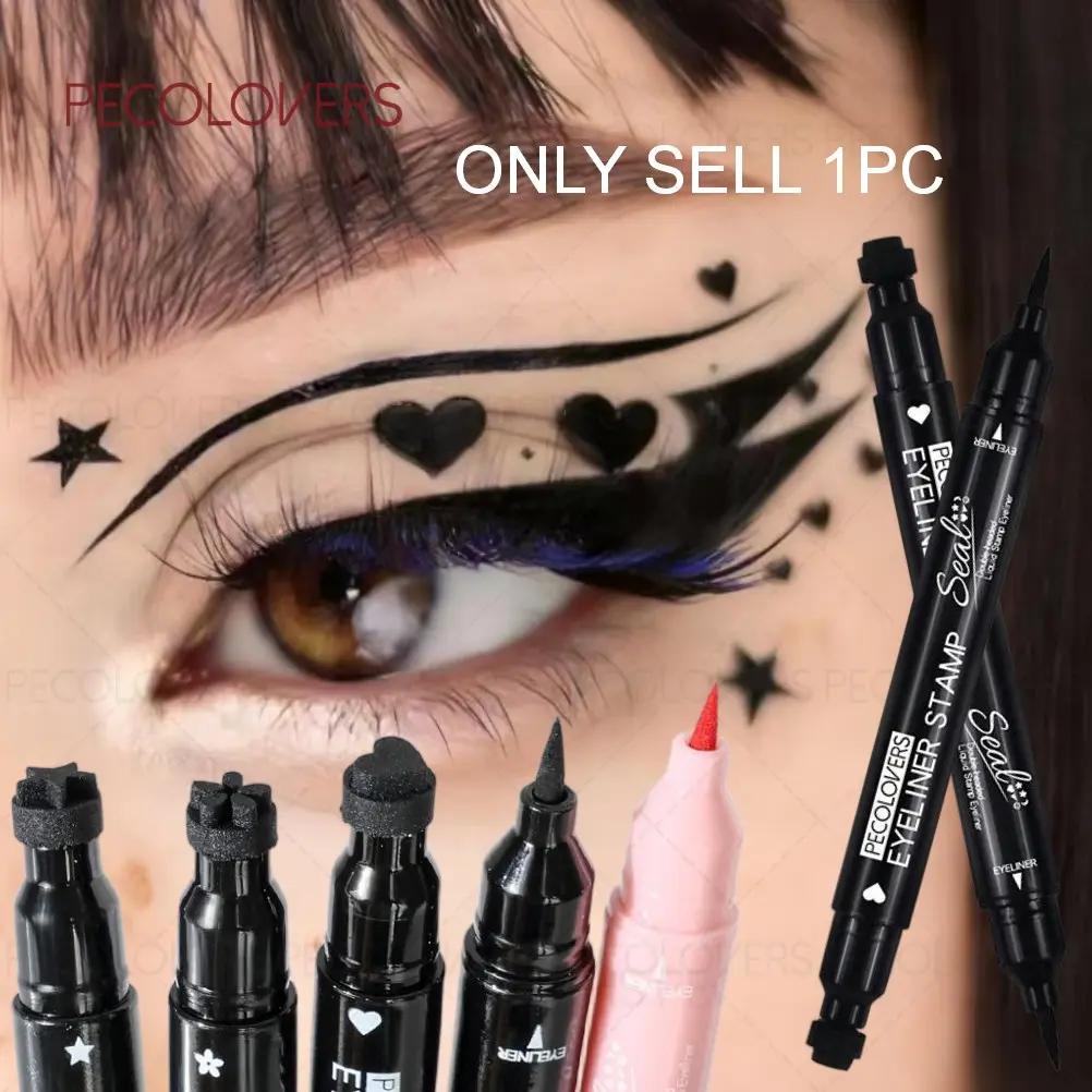 1PC Quick-drying Double-ended Eyeliner - Liquid Eyeliner Pen, Waterproof and Smudge-proof, Contains Patterns, Graphic Liner, Creating A Beauty Eye Makeup, Enhance Eye Makeup, Matte Finish, Perfect for Daily Looks, Eye Makeup Product
