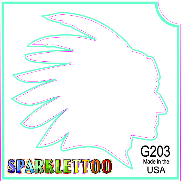 212 MAIN G203 Ruby Red Glitter Finish Tattoo Stencil - 3-Ply Indian Shape Design, 1.5x2.3x2.3 in, 100-Pack, FDA Safe, Easy to Apply, Men's Special Occasion Costume Accessory