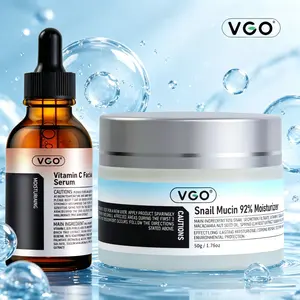 VGO Skincare Set: Vitamin C Serum & Snail Mucin 92% Gel Cream | Hydration, Radiance & Revitalizing Daily Care