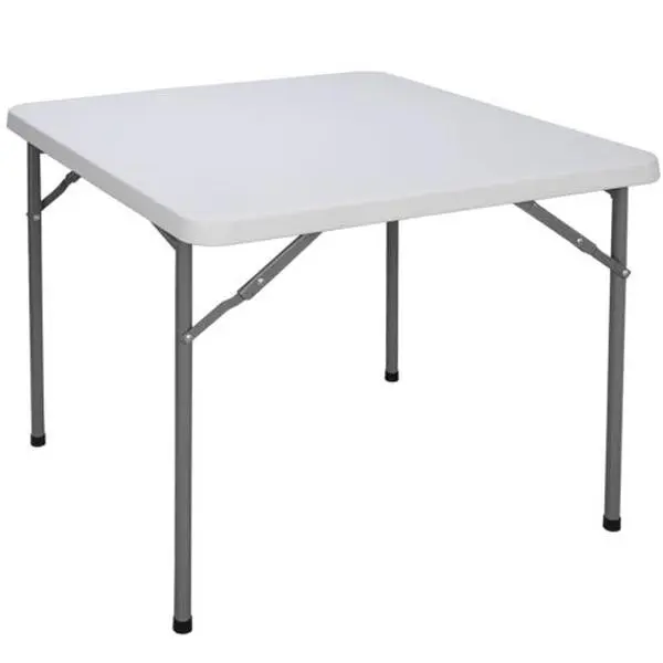 ZENSTYLE 3-ft Square Collapsible Pedestal Table - HDPE Panel, Lightweight, Moisture-Resistant Top, Heavy-Duty Compact Frame, Portable Outdoor Picnic Table for Indoor/Camping Use