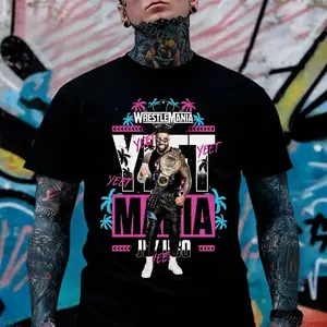 Cotton Short Sleeve T-Shirt Jey Uso Yeet T-Shirt, Jey Uso Yeet Smackdown Wrestling Tee, Sports Shirt, WWE, Workout Tshirt, Gift for Him Gift For Her Casual Classic Black Man 0