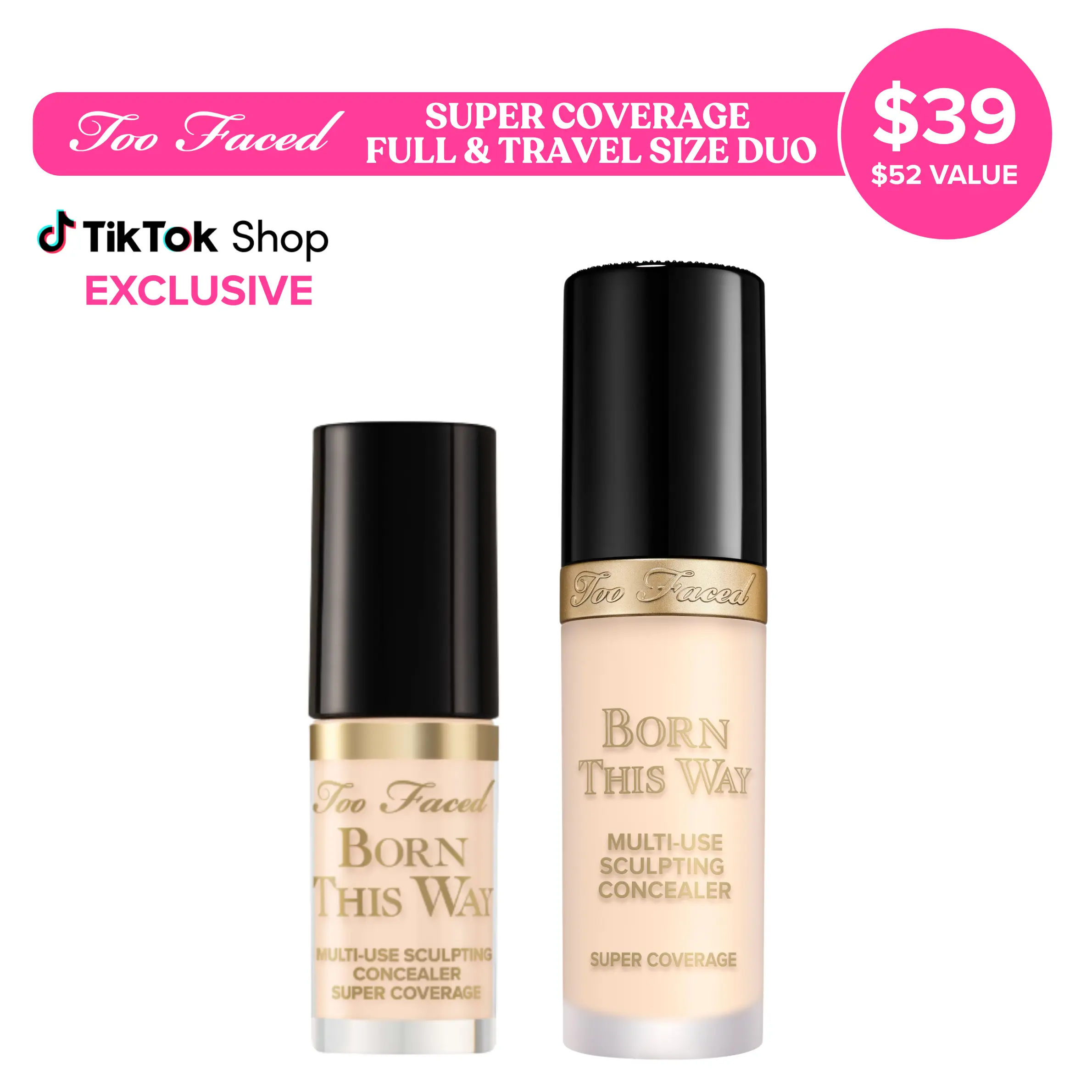 Too Faced Born This Way Super Coverage Concealer Full Size & Travel Size Duo