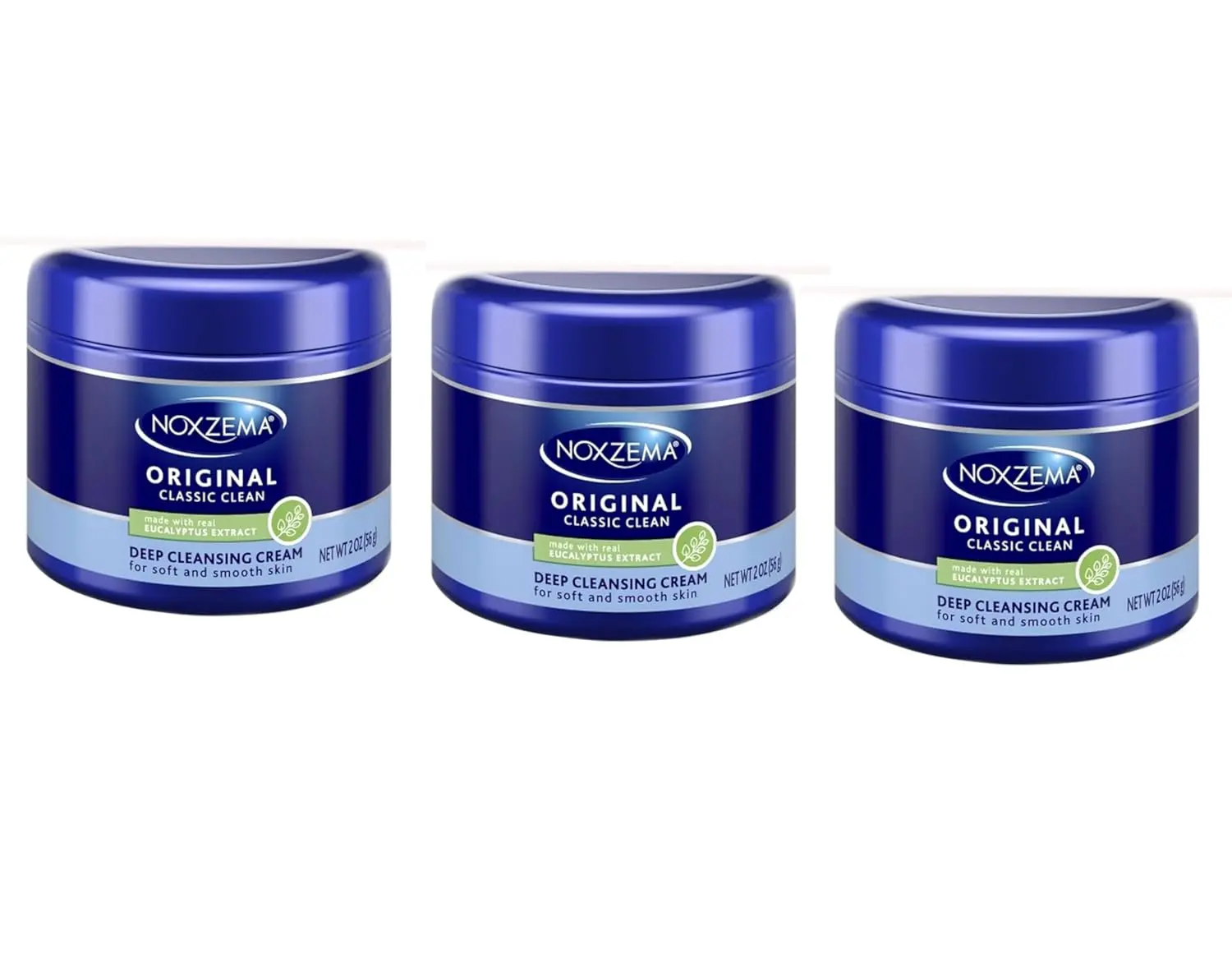 Noxema Original Jar, With Eucalyptus Extract, for Cleansing, 2 oz. (Pack of 3)