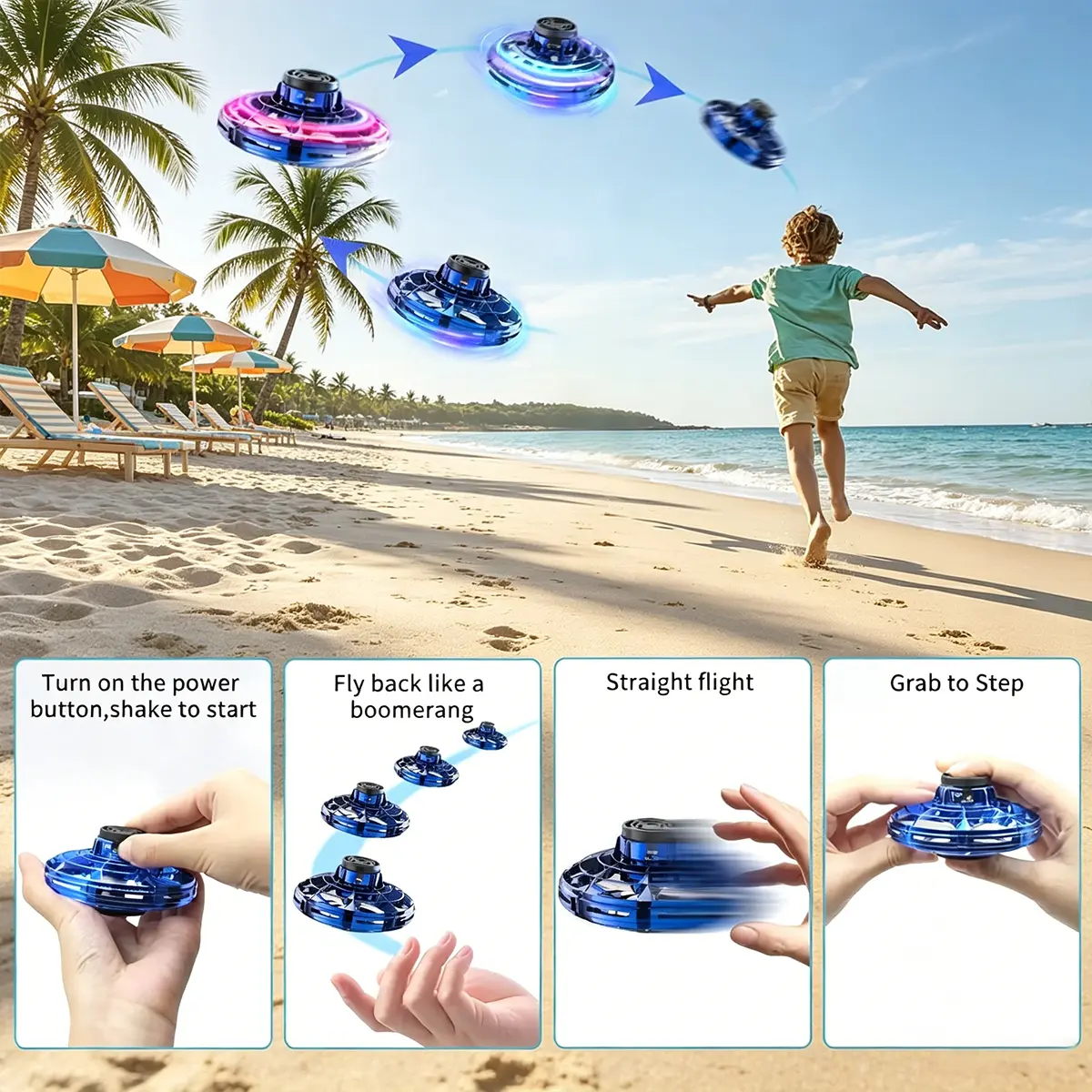 Flying Spinner Mini Drone,Hand Controlled Drone Flying Toy Fly UFO Magic Flying Fidget Spinner ufo magic flying ball mini drone Galaxy Hand-Controlled cosmic globe Cosmic Hand-Controlled