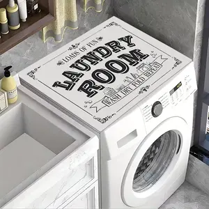 1Pc LAUNDRY-ROOM-Print Laundry-Tutorial Diatomite Washer Pad, Quick-Dry Fade-Proof Non-Slip, Quiet Universal Fit, Washer-Top+Bath-Entry Machine-Wash, Utility Gift Multi-Size