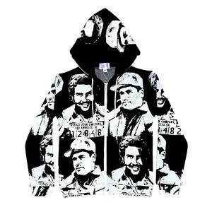 Sport pants suit Gothic fashion figure pattern printing zipper hoodie set Y2K American retro men's casual hoodie Lightweight Compression Sportswear Sporty Style888