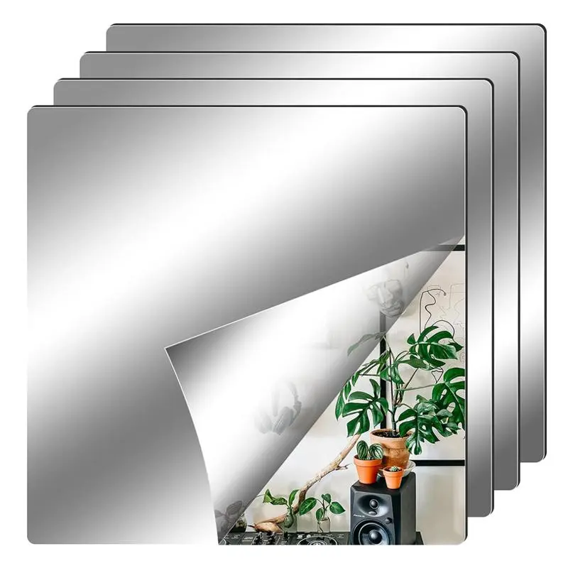 Self-adhesive Acrylic Mirror Sticker, Anti Fog Mirror, Home DIY Decoration Tile Shaving Mirror Sticker, Ornaments, Stickers Mirror, Decoration Items