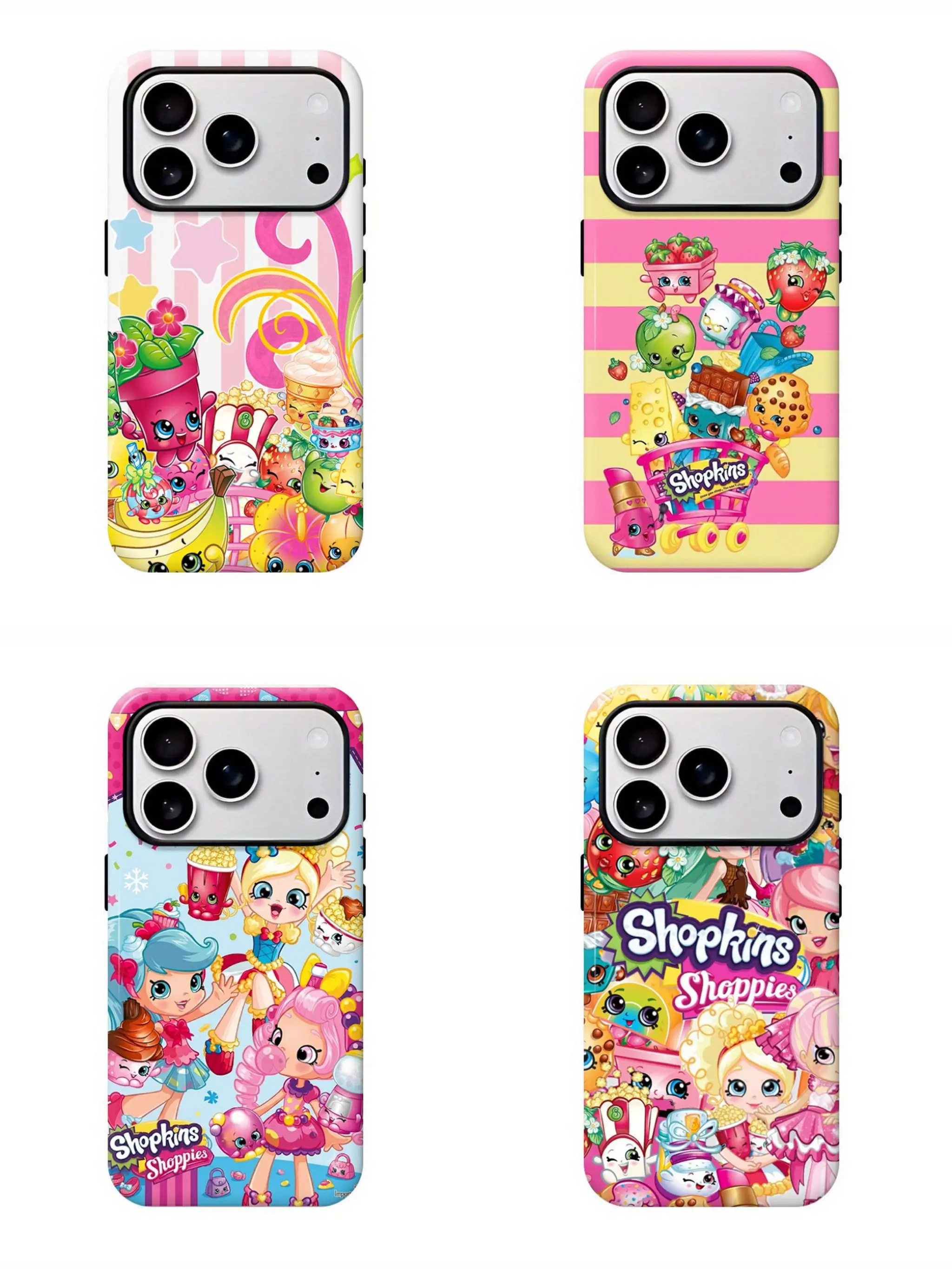 Shopkins Smartphone Shell - Cute Snack-Themed Handheld Phone Case with Protection & Wireless Compatibility, Suitable for iPhone 17-11 Pro Max/Plus, Devices