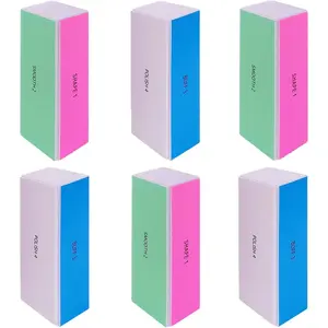 4 Way Nail Buffer Block (6 pcs), Nail Shine Buffers Blocks Files for Natural and Acrylic Nails Smoother Buffing Block Polisher Fingernail File Buffer 120/240/600/3000 Grit for Buffing Shinning