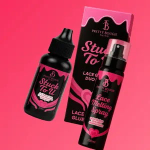 Pretty Bougie Thing PBT Stuck To U Lace Glue & Lace Melting Spray Duo Kit 30ml & 120ml Quick Dry Ultra Hold Quality Results