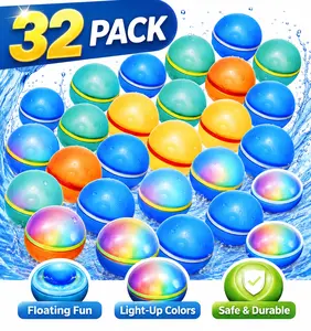 Reusable Magnetic Water Balloons 32 Pack – Summer Cooling Must-Have, Silicone Self-Sealing Splash Balls, Quick Fill, Leak-Proof, Reusable Outdoor Pool & Beach Toy for Kids, Teens & Adults (12/16/24/32 Pack)