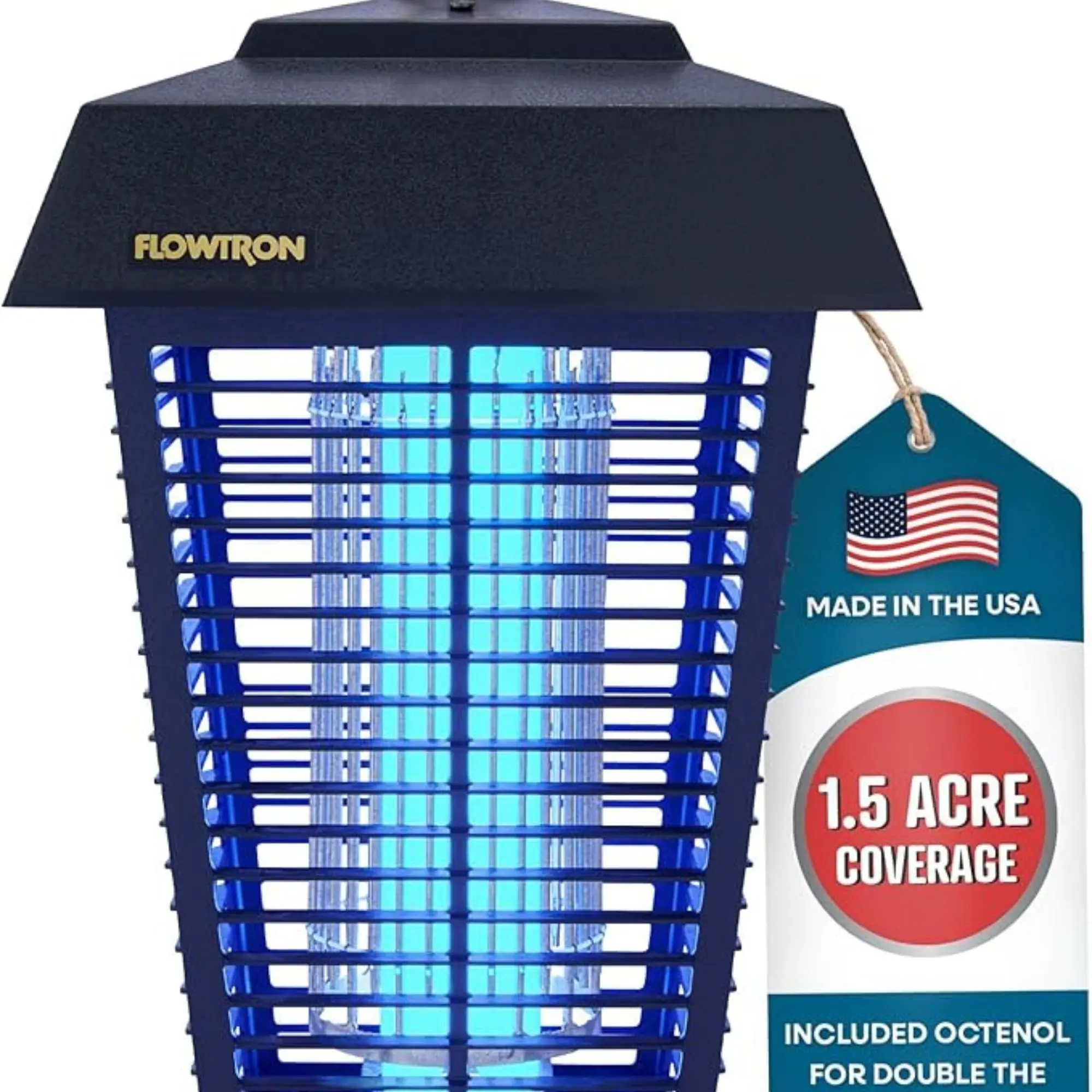 Flowtron Bug Zapper, Mosquito Zapper with 1-1/2 Acre of Coverage, 80W Bulb & 5600V Killing Grid