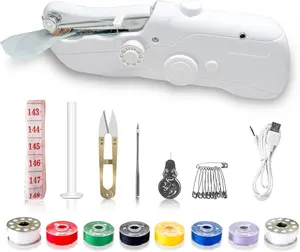 Hand-held sewing machine, mini portable fast electric sewing machine, easy for beginners and adults to use, hand-held sewing device for fast sewing is suitable for DIY home travel