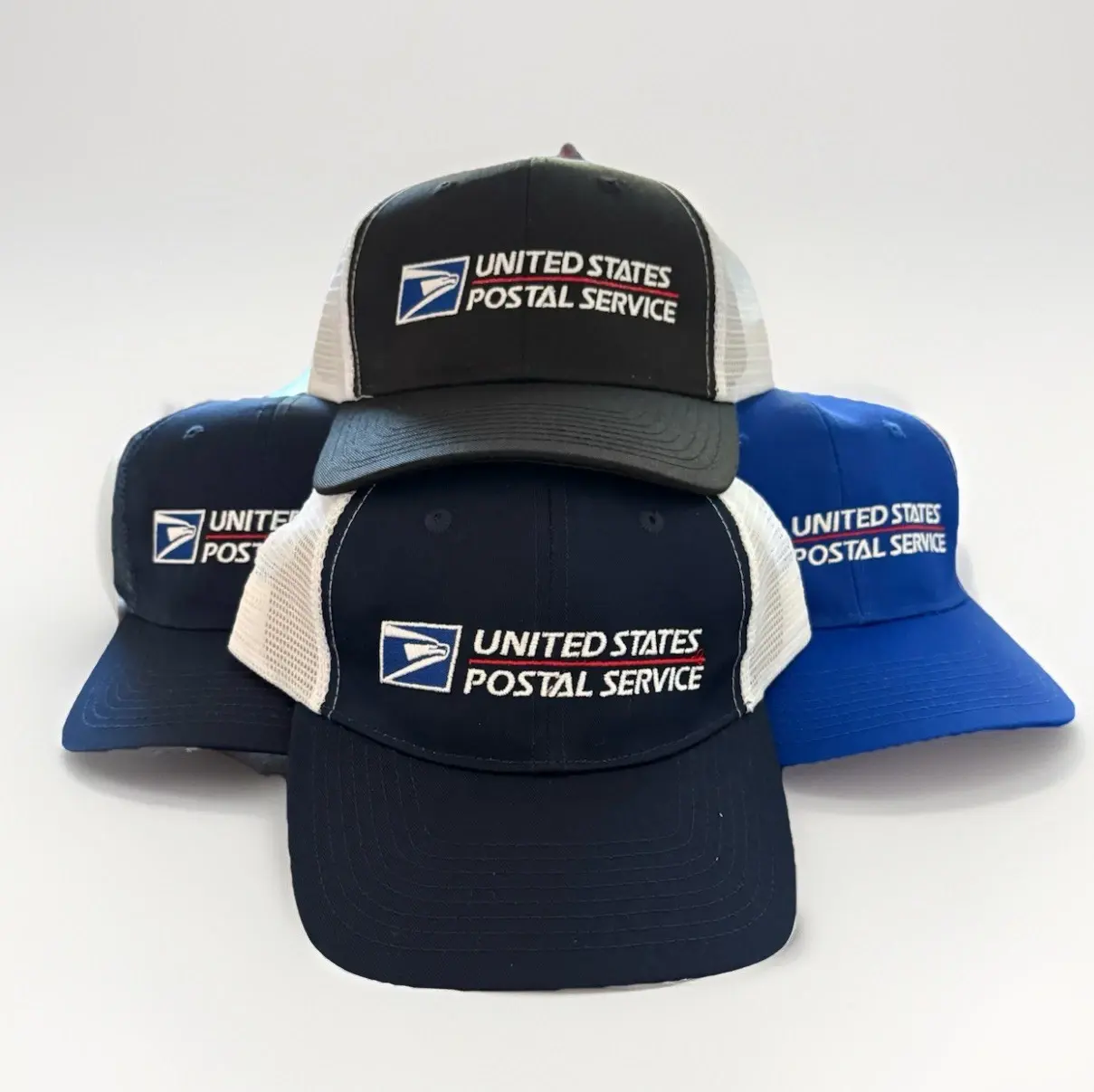Bundle of 4 Mailman Post Office USPS Baseball Caps