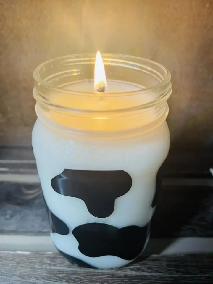 Cow Candle/ Hand poured/Homemade/pure soy/Farmhouse/Rustic/one wick