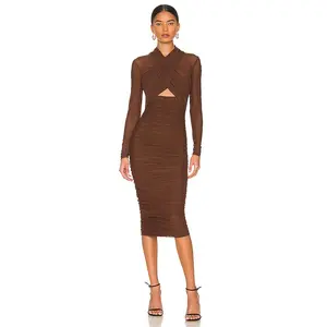Bardot Aliyah Dress in Chocolate