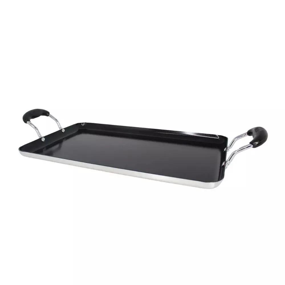 17"x10"Ceramic Double Burner Griddle Black