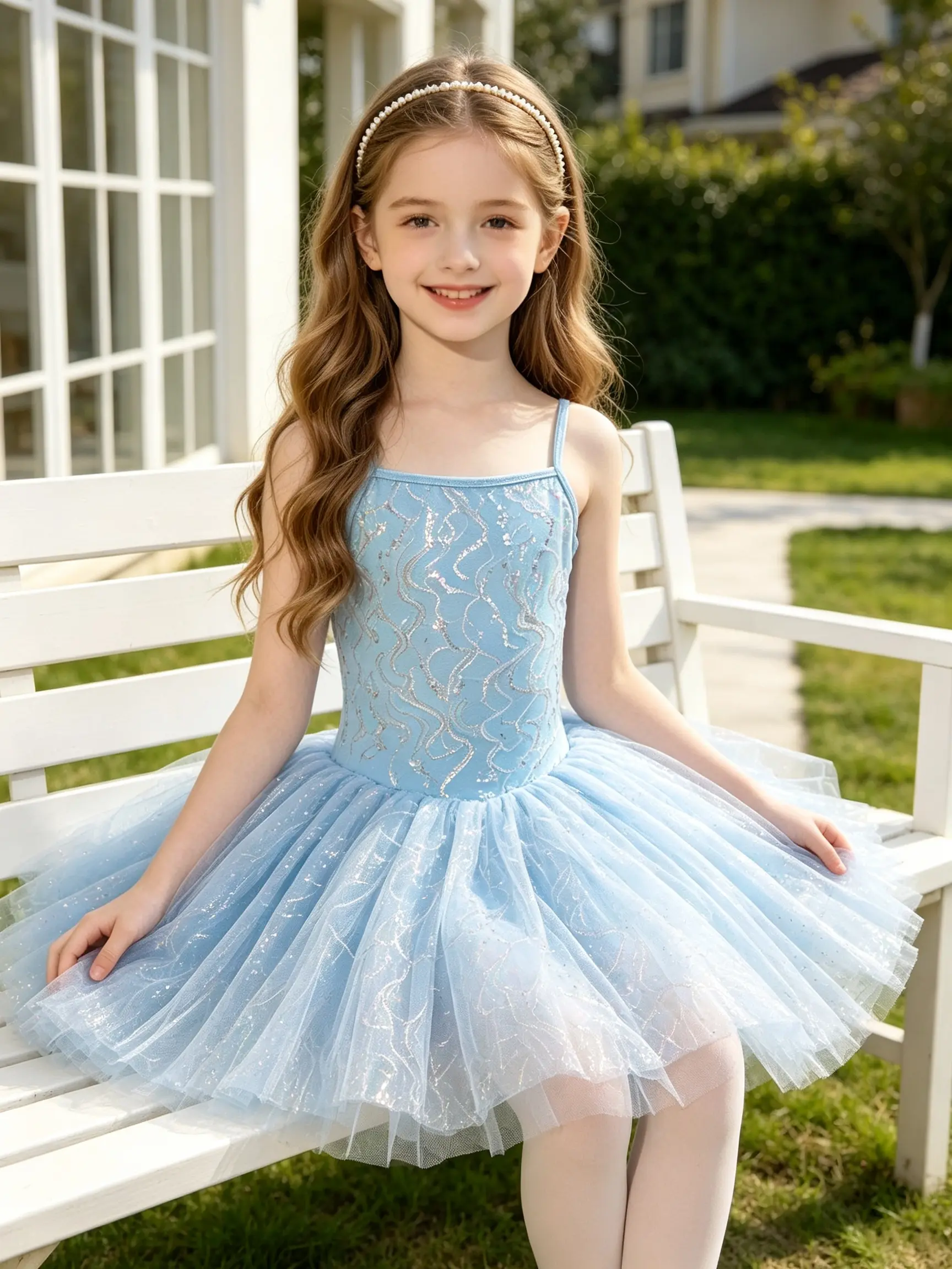 Little Girls' Light Blue Sequin Spaghetti Strap Ballet Tutu Dress, Sparkle Dance Leotard for Recital, Birthday Dress-Up   blue dress girl