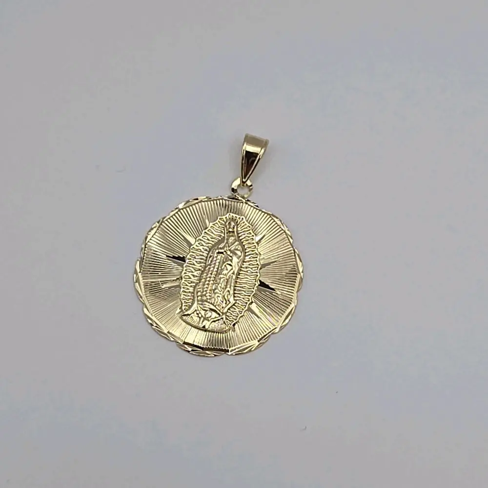 VIRGIN MARY beautiful style round pendant gold-plated Stainless Steel Charm Geometric Cross Design
