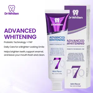 DrWhiten 7-Pro Advanced Whitening Toothpaste, Purple Whitening Formula with 7 Probiotics, Deep Enamel Repair, Fresh Breath, Daily Teeth Whitening Care Oral Intensive