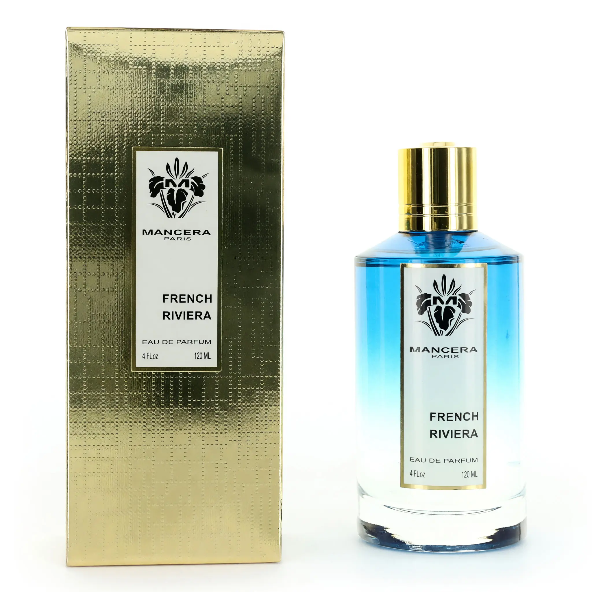Mancera French Riviera Eau de Parfum Spray, Aquatic Citrus Scent with Spicy Ginger & White Musk Notes, Bottled Perfume Unisex Fragrance, 4 fl oz, Sea Salt Musk, Lemon