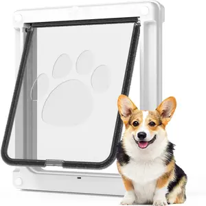 1 count ABS High Quality Outdoor Dog Door Freely Enter and Exit Lockable Extra Panel Small to Medium Size Dog