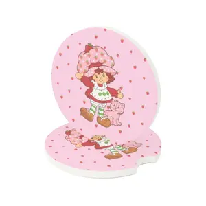 Strawberry Shortcake Soapstone Car Coaster, Fun Car Accessories, Gen X Nostalgia, Vehicle Decor