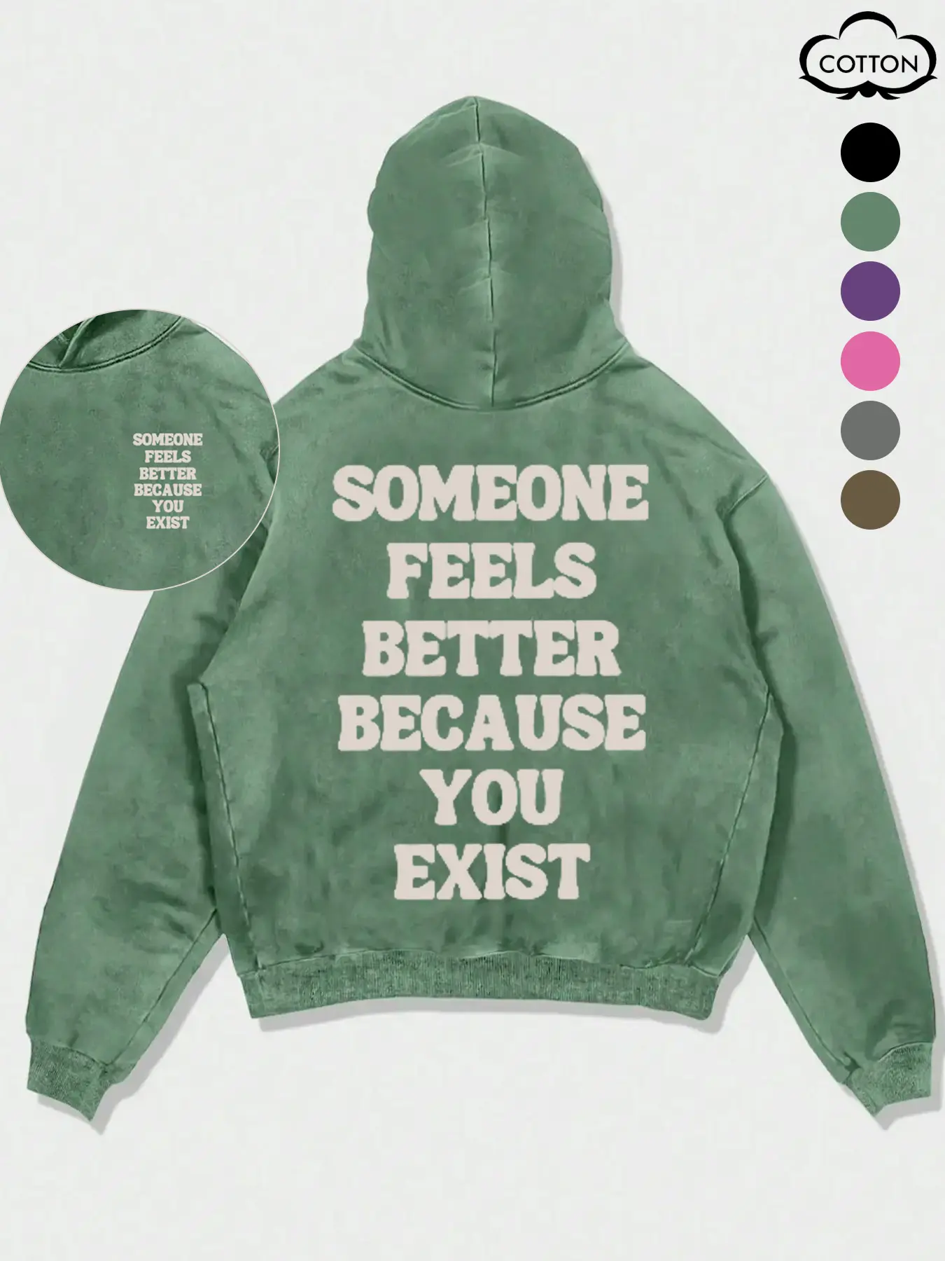 High-Quality Graphic Cotton Blend Hoodie, Loose-Fitting Casual Streetwear, Trendy Hoodie Sweatshirt, Self-Love Gift & Motivational Pullover for All Seasons