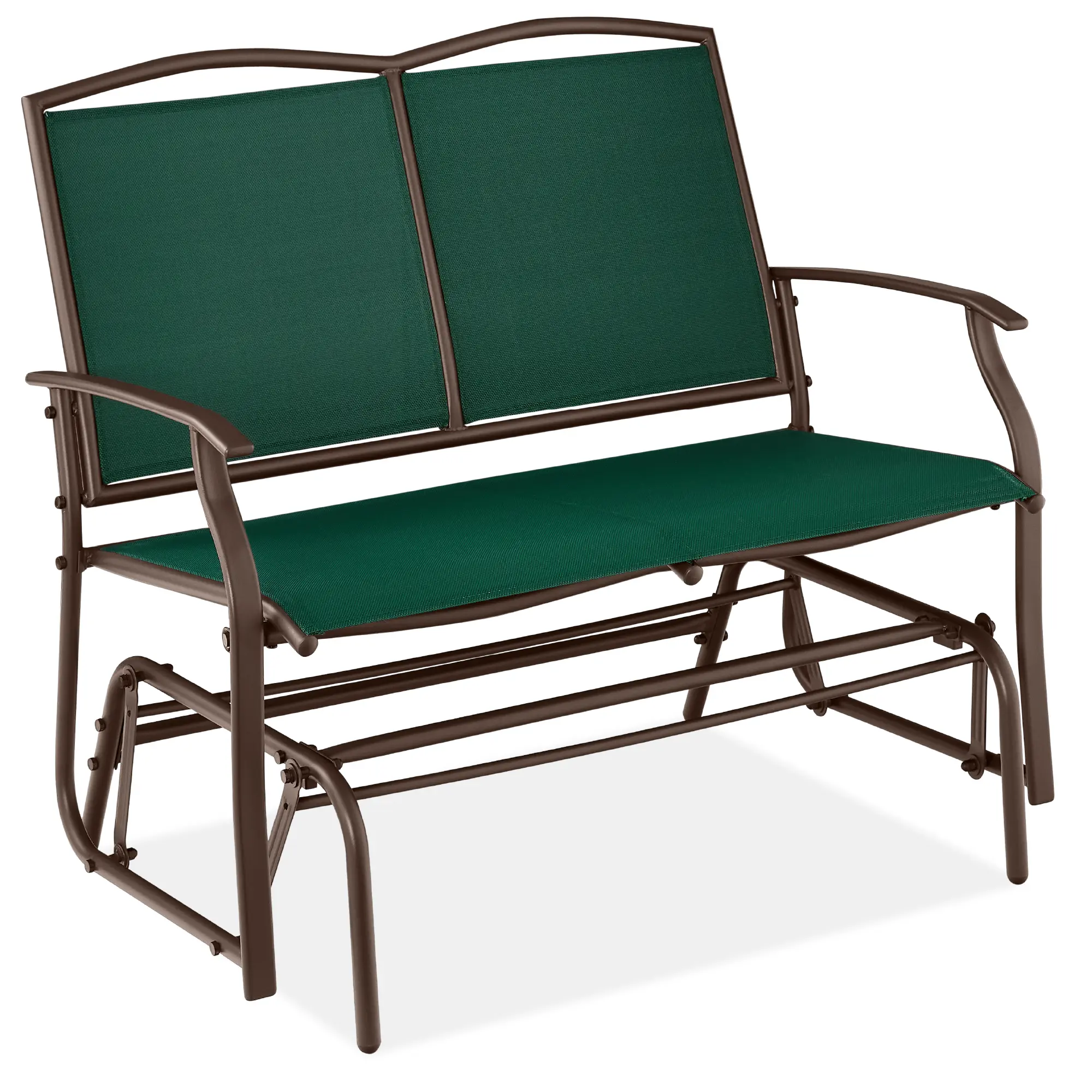 Best Choice Products 2-Person Outdoor Swing Glider, Steel Patio Loveseat, Bench Rocker w/ Armrests