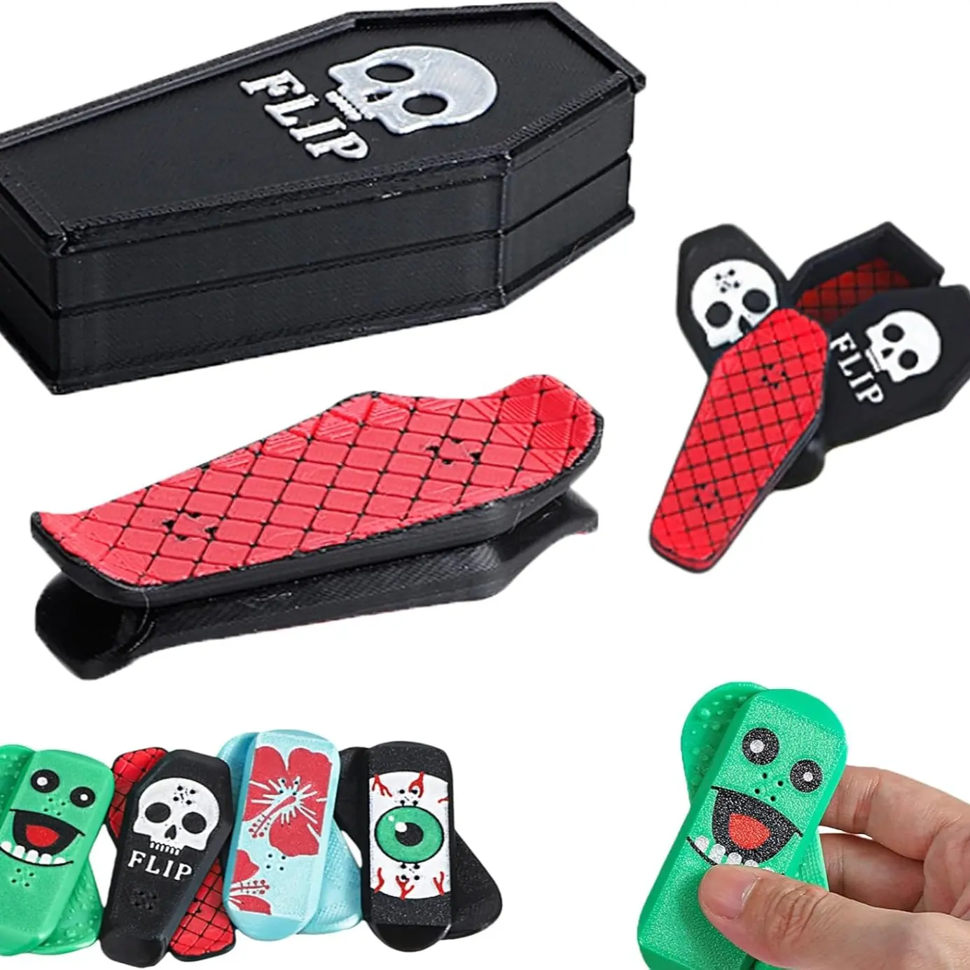 Magnetic Kickflip Fidget Slider Toy for Adults Mini Flip Fingerboard Skateboard with Storage Crat Portable,Office Desk Toys Stress Relief Gadgets, Stress Relieving Tool